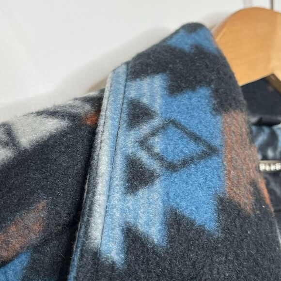 Southwest Aztec Fleece Peacoat Jacket Womens L Joujou Boho Colorful Button Up - Picture 3 of 10
